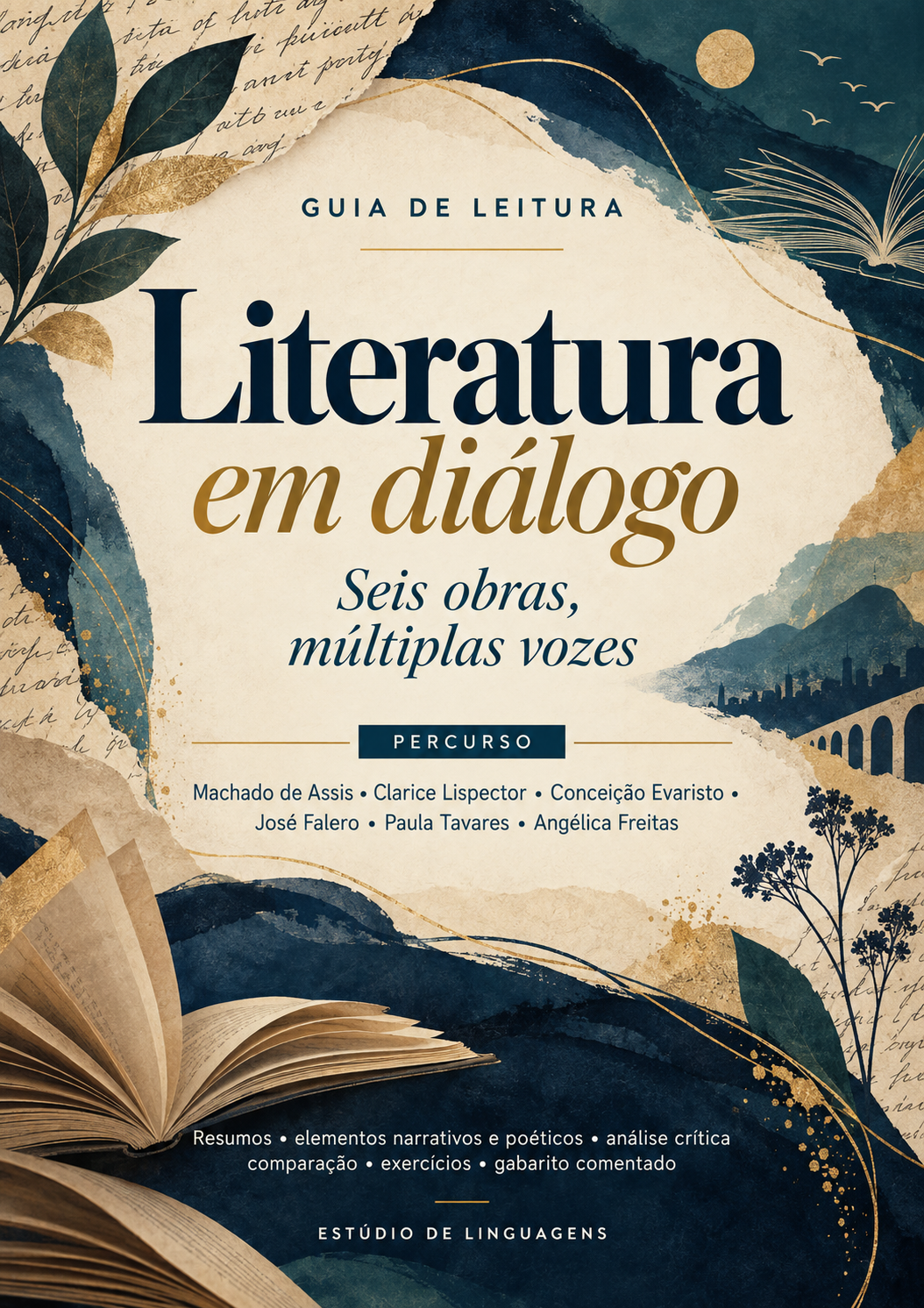 Capa do Guia de Leitura Literatura em diálogo — seis obras, múltiplas vozes